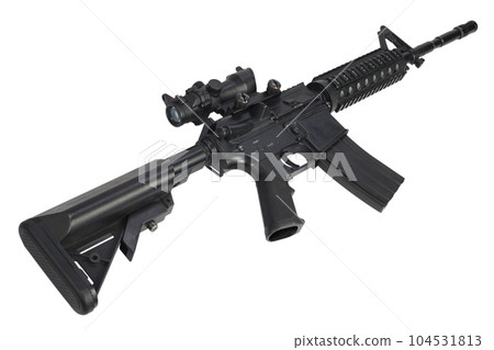 US Army carbine isolated on a white 104531813