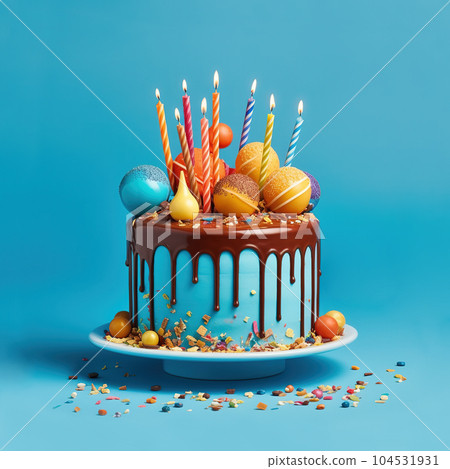 Colorful birthday cake. Ai generative 104531931