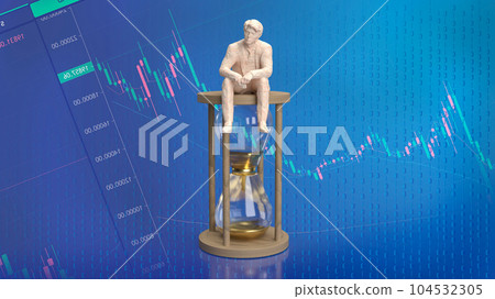 The man and sand clock for business concept 3d rendering The man and sand clock for business concept 3d rendering 104532305