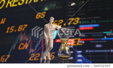 The man and sand clock for business concept 3d rendering The man and sand clock for business concept 3d rendering 104532307