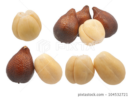 salacca zalacca or salak fruit isolated on white background. salacca zalacca or salak fruit isolated on white background. 104532721