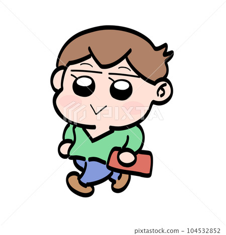 拿著書走路的男孩 104532852