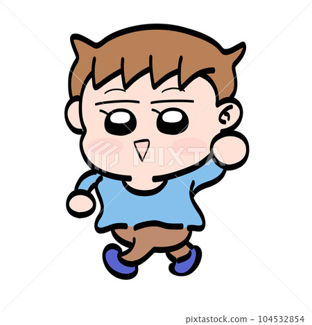 舉起手來走路的男孩 104532854