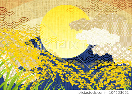 Rice moon viewing autumn scenery background 104533661