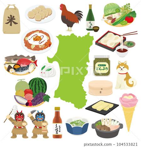 秋田縣特產插圖集 104533821