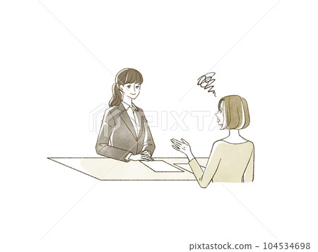 A woman consulting a woman in a suit A woman consulting a woman in a suit 104534698