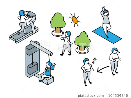 健康運動生活插畫集 健康運動生活插畫集 104534846