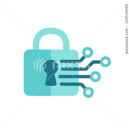 Electronic key, blockchain, internet security vector icon 104534999
