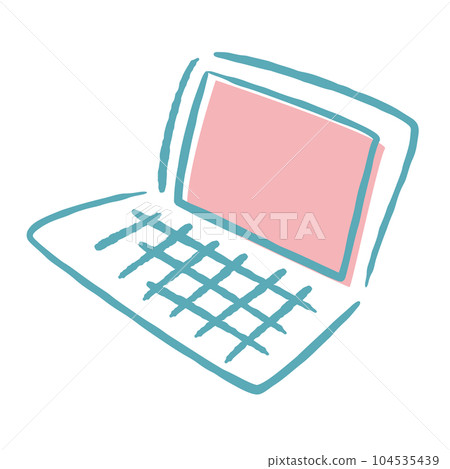 Illustration of a simple and stylish laptop Illustration of a simple and stylish laptop 104535439