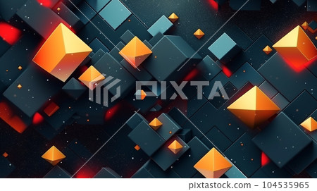 Generative AI, a pattern of geometric shapes for a futuristic website 104535965