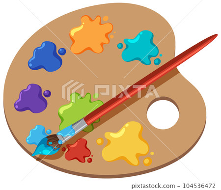 Paint brushes and color palette Paint brushes and color palette 104536472