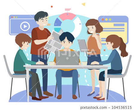 Diverse people discussing business plan 104536515