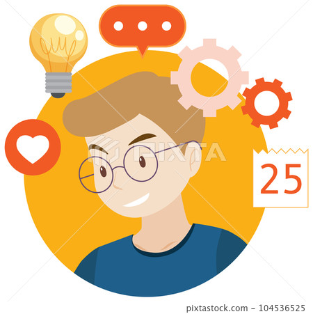 Working character flat design for web banner 104536525