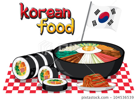 Korean traditional food vector Korean traditional food vector 104536539