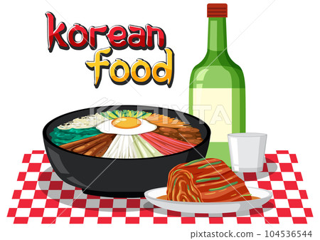 Korean traditional food vector Korean traditional food vector 104536544
