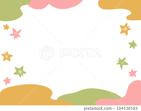 Japanese style modern and cute autumn maple background frame 104536583