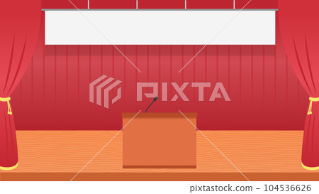 運動會舞台演講的舞台背景簡單插畫素材 運動會舞台演講的舞台背景簡單插畫素材 104536626