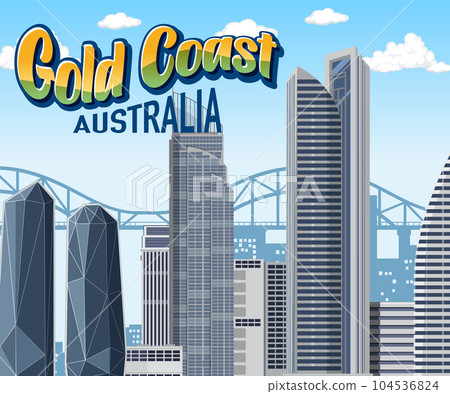 Urban landscape with high skyscrapers 104536824