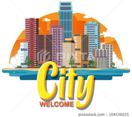 Urban landscape with high skyscrapers Urban landscape with high skyscrapers 104536835