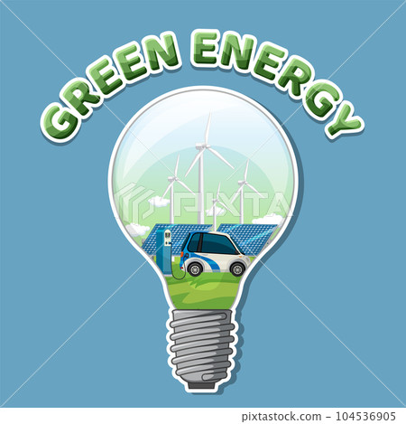 Green energy text with lightbulb banner template Green energy text with lightbulb banner template 104536905
