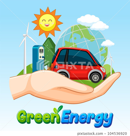 Green energy from natural resources vector concept 104536920