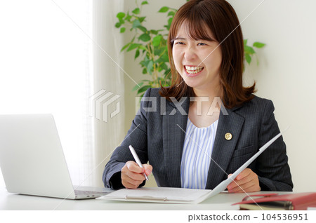 Female lawyer interviewing a counselor 104536951