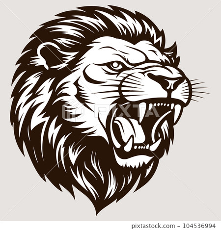 lion logo, design for badge, emblem, or printing, 104536994