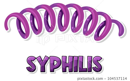 Treponema pallidum syphilis bacteria on white background Treponema pallidum syphilis bacteria on white background 104537114