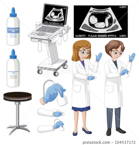Set of medical instruments for pregnancy ultrasound Set of medical instruments for pregnancy ultrasound 104537172