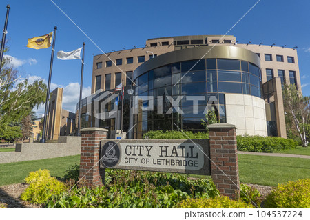 Lethbridge, Alberta, Canada. Jun 19, 2023. Lethbridge city hall building Lethbridge, Alberta, Canada. Jun 19, 2023. Lethbridge city hall building 104537224