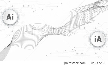 Chatbot OpenAi and line technology network background. Smart AI or Artificial Intelligence vector illustration using Chatbot.Digital technology and Abstract background concept. 104537236