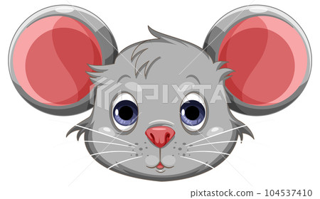 Cute mouse cartoon head isolated Cute mouse cartoon head isolated 104537410