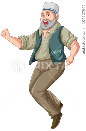 Indian Man Dancing Cartoon Character 104537643