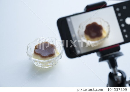 Image of taking a picture with a smartphone Image of taking a picture with a smartphone 104537899