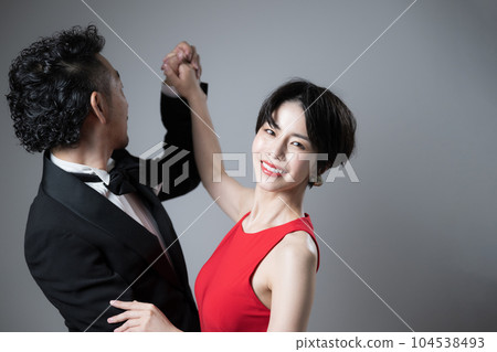 Ballroom dancing looking at the camera Ballroom dancing looking at the camera 104538493