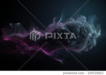 Abstract 3D background with purple and blue polygonal waves from dots and lines AI Abstract 3D background with purple and blue polygonal waves from dots and lines AI 104538925