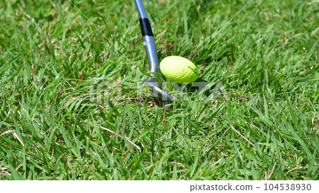 Deformation of the ball when the golf club hits the ball - 1 104538930