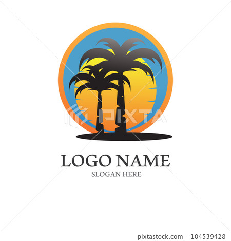 Palm tree summer logo template Palm tree summer logo template 104539428