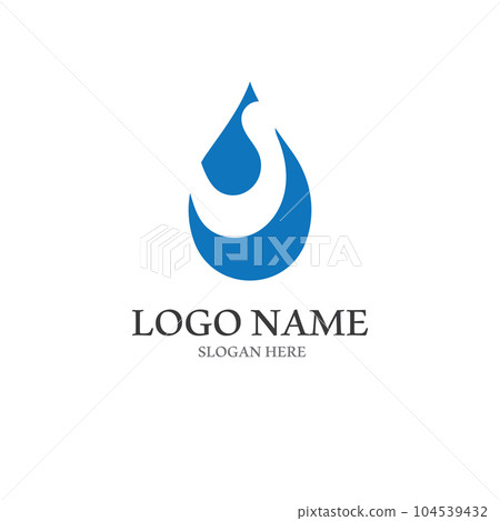 Water drop logo, a logo with a concept style vector illustration template on a white isolated background. 104539432
