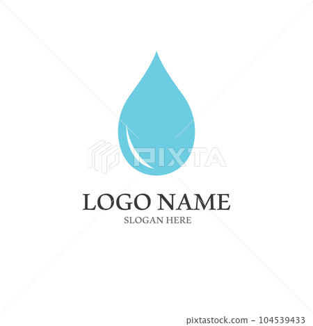 Water drop logo, a logo with a concept style vector illustration template on a white isolated background. 104539433
