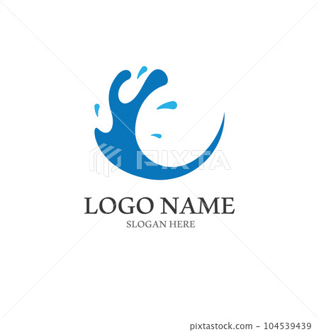 Water wave icon vector 104539439