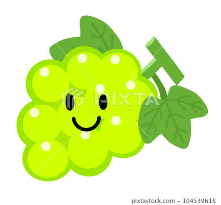 Simple and cute grape character mascot illustration 104539618