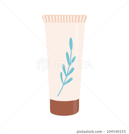 Skin care product, cream. Flat cosmetic hand drawn illustration Skin care product, cream. Flat cosmetic hand drawn illustration 104540155