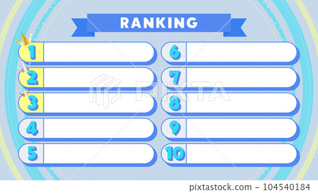 Cute and pop ranking base from 1st to 10th place 104540184