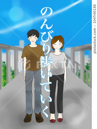 時尚情侶手寫插畫素材（5） 104540186