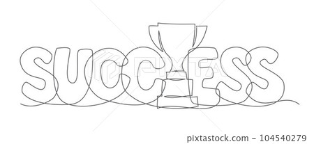 Success One line drawing on white background 104540279