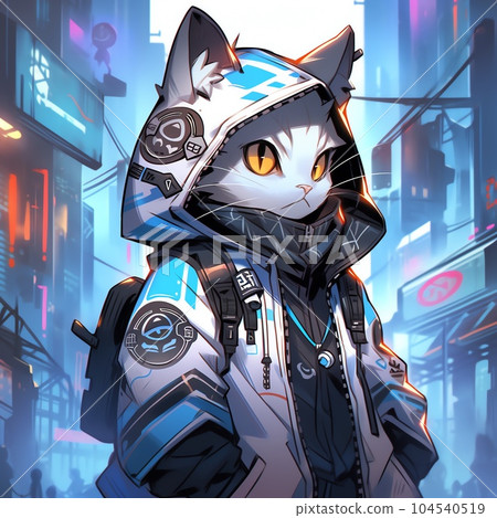 賽博朋克風格的貓 | 生成人工智能 賽博朋克風格的貓 | 生成人工智能 104540519