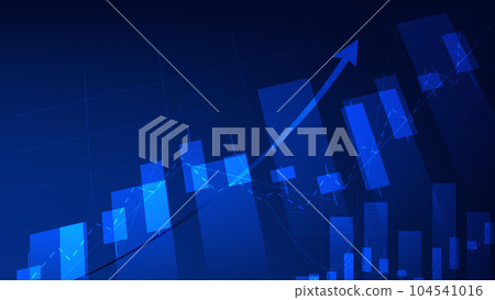 finance statistics background. candlesticks chart on dark blue screen. stock market and business investment concept 104541016