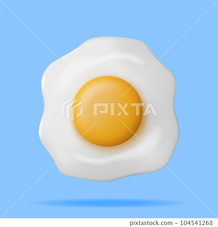 3D Fried Egg Isolated 3D Fried Egg Isolated 104541268