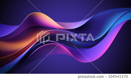 3D Abstract Background with Wavy Shape in Ultraviolet Spectrum 104541370
